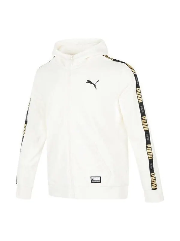 Куртка handwriting label jacket 'white' Puma — изображение 1 из 4, белый/черный/золотистый