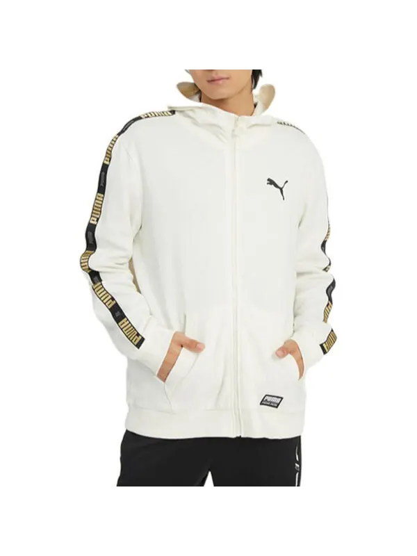 Куртка handwriting label jacket 'white' Puma — изображение 3 из 4, белый/черный/золотистый