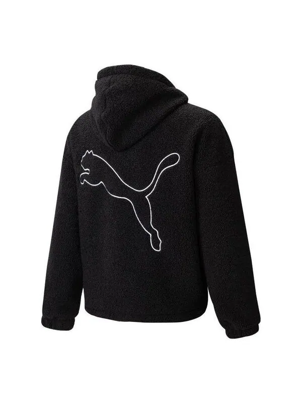 Куртка emb sherpa jacket 'black' Puma — изображение 1 из 4, черный/белый
