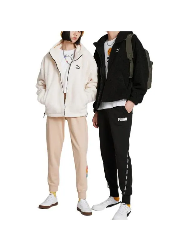 Куртка emb sherpa jacket 'black' Puma — изображение 3 из 4, черный/белый