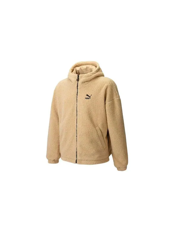 Куртка emb sherpa jacket 'beige' Puma — изображение 2 из 2, бежевый/черный