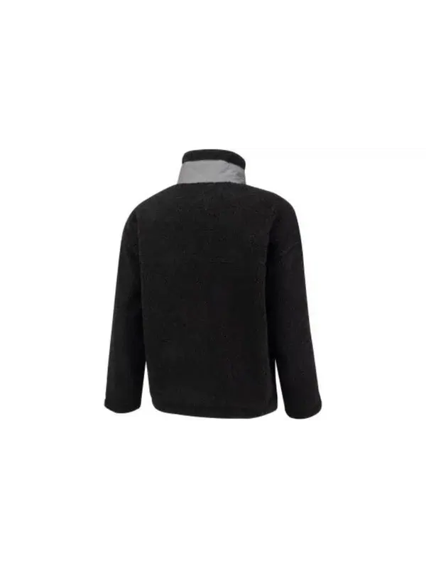 Куртка patch pocket sherpa jacket 'black' Puma — изображение 2 из 3, черный/серый