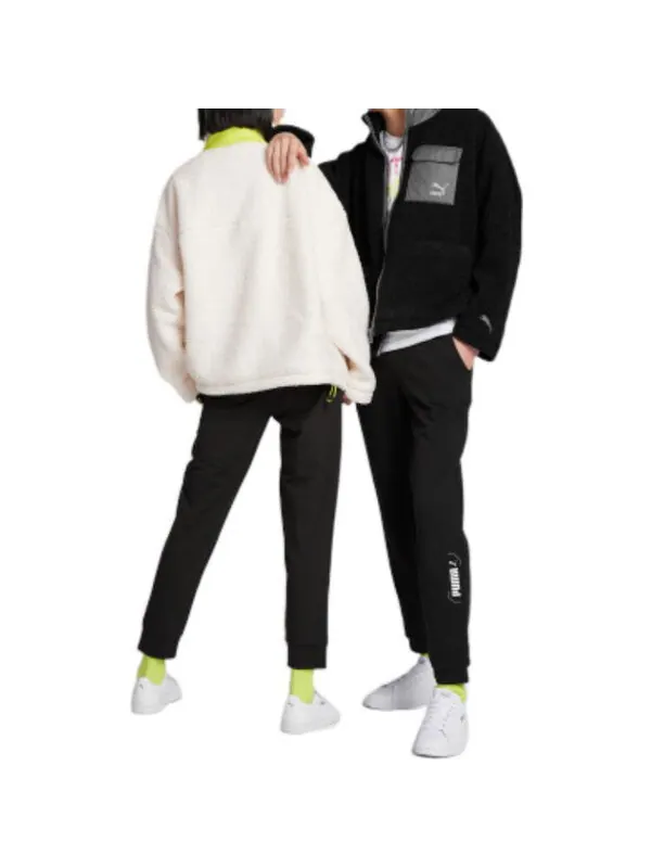 Куртка patch pocket sherpa jacket 'black' Puma — изображение 3 из 3, черный/серый