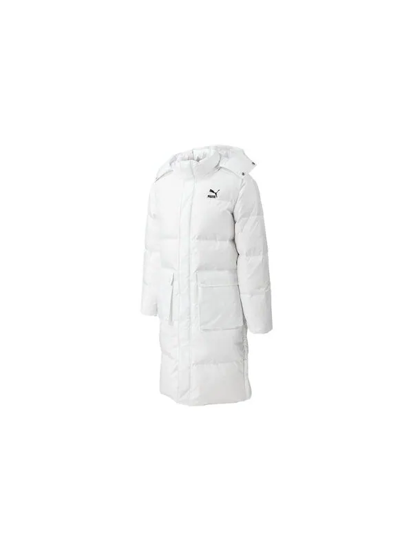 Куртка teamliga long down coat 'white' Puma — изображение 2 из 2, белый/серебристый