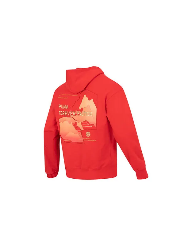 Толстовка cny bz zaozhi hoodie 'red' Puma — изображение 2 из 4, красный/золотистый