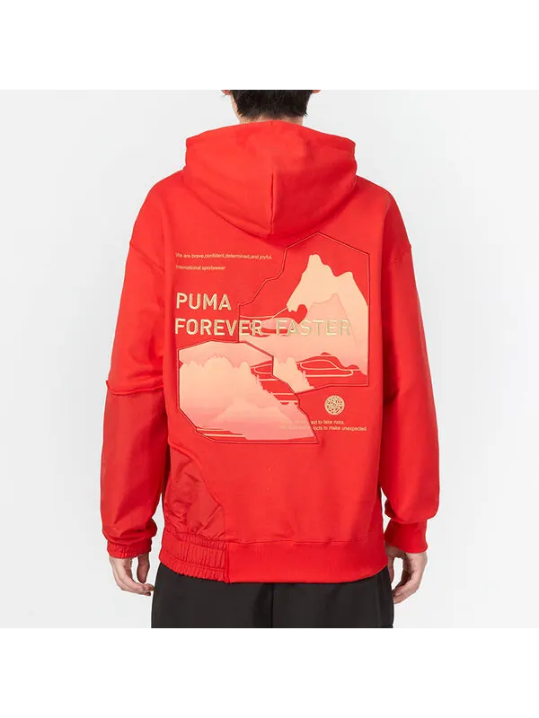Толстовка cny bz zaozhi hoodie 'red' Puma — изображение 4 из 4, красный/золотистый