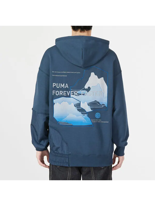 Толстовка cny bz zaozhi hoodie 'blue' Puma — изображение 4 из 4, синий/белый