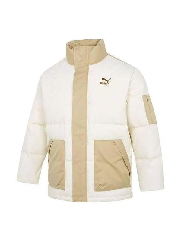 Куртка core down jacket 'beige' Puma — изображение 1 из 4, белый/бежевый