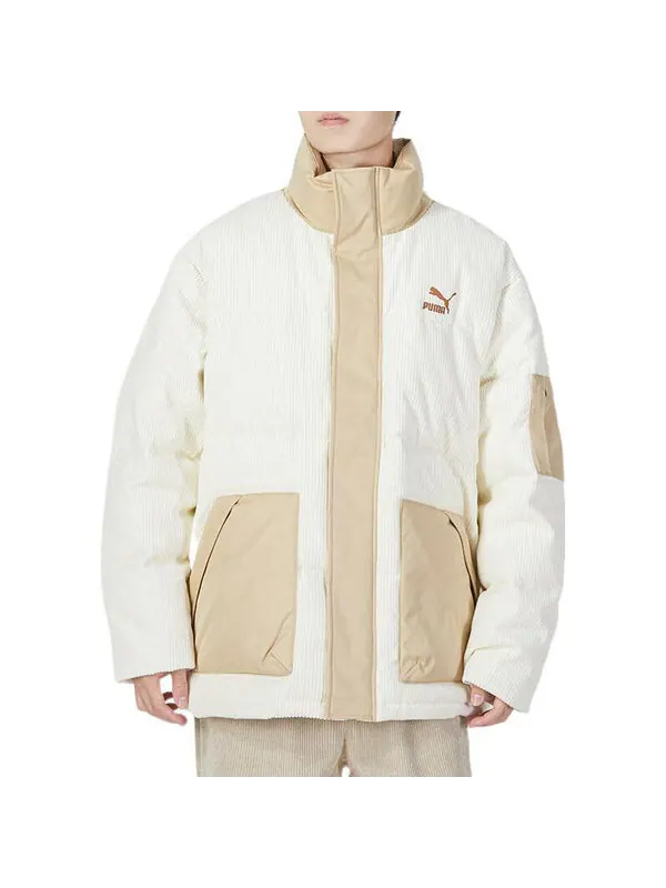 Куртка core down jacket 'beige' Puma — изображение 3 из 4, белый/бежевый