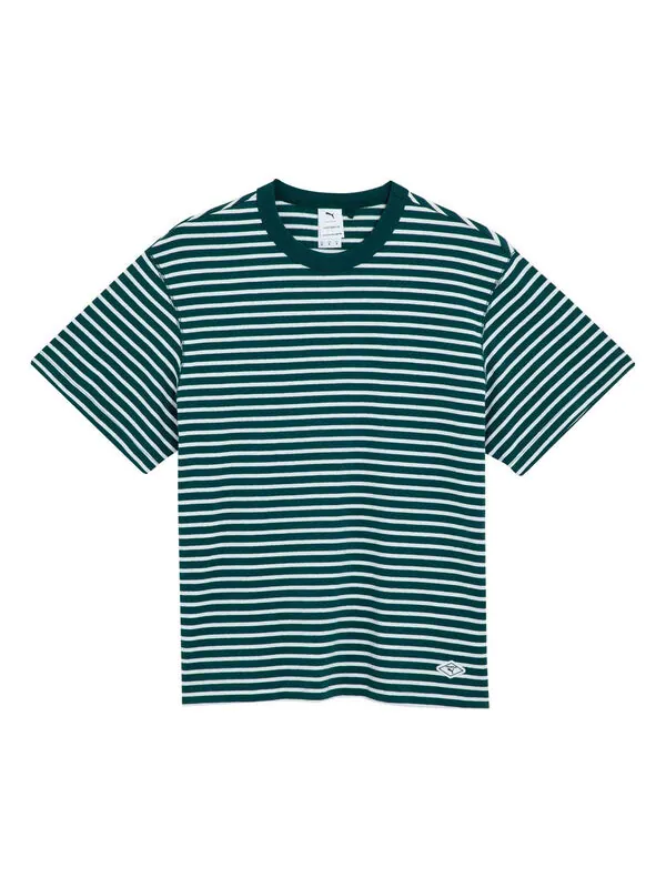 Футболка x nanamica striped t-shirt 'green' Puma — изображение 1 из 2, зеленый/белый