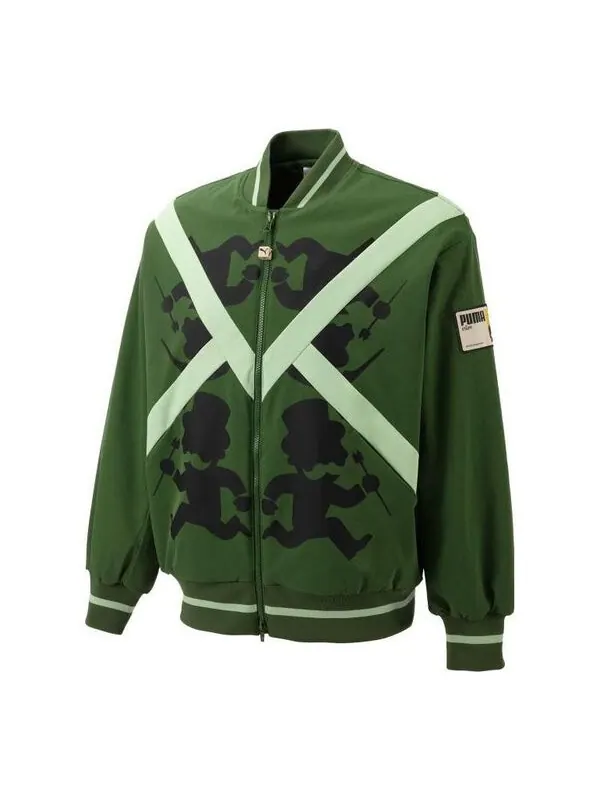Куртка x staffonly x monopoly jacket 'green' Puma — изображение 1 из 3, зеленый/белый