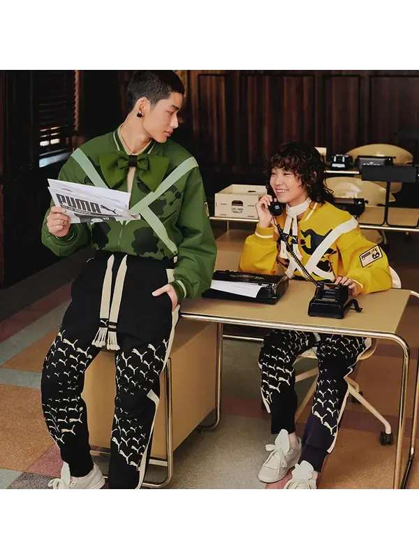 Куртка x staffonly x monopoly jacket 'green' Puma — изображение 3 из 3, зеленый/белый