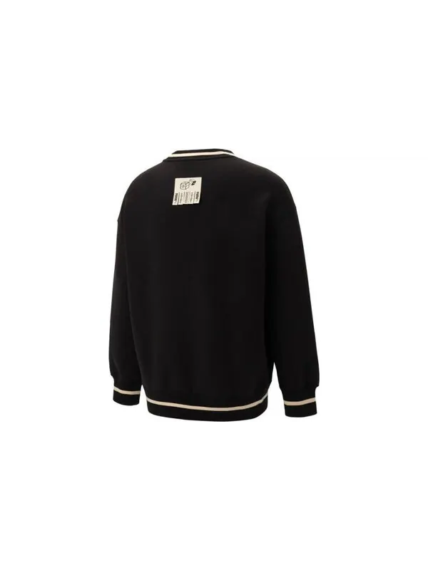 Свитер x staffonly x monopoly logo sweatshirt 'black' Puma — изображение 2 из 2, черный/белый