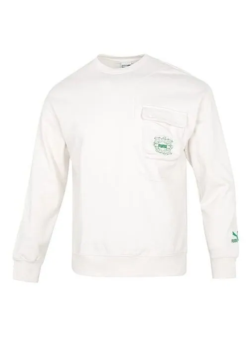 Свитер das cc graphic crew sweater 'white' Puma