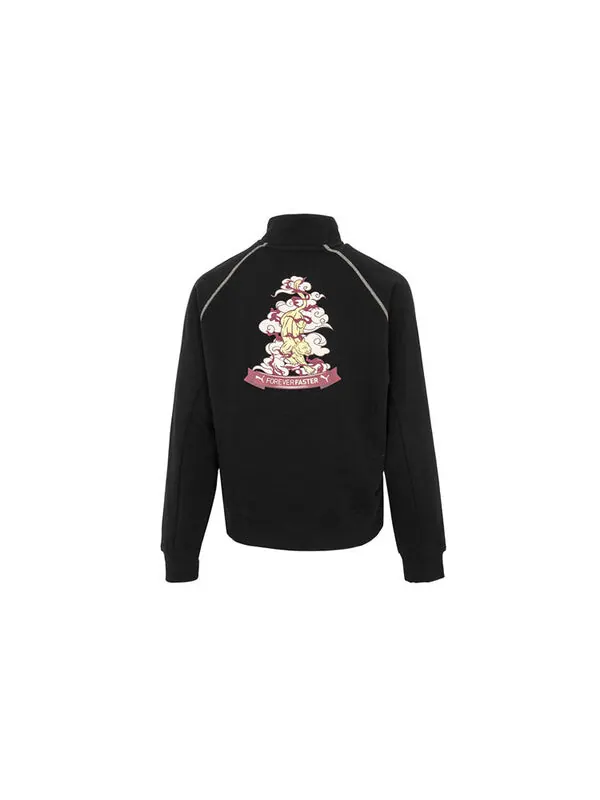 Свитер das cc graphic half-zip crew 'black' Puma — изображение 2 из 4, черный/белый