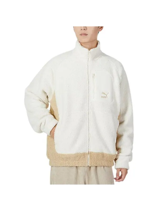 Куртка das cc stand collar jacket 'white' Puma — изображение 3 из 4, белый/бежевый