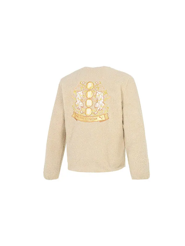 Куртка das cc stand collar jacket 'beige' Puma — изображение 2 из 4, бежевый/белый