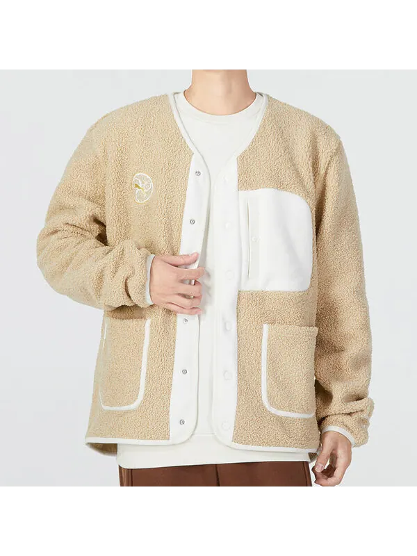 Куртка das cc stand collar jacket 'beige' Puma — изображение 3 из 4, бежевый/белый