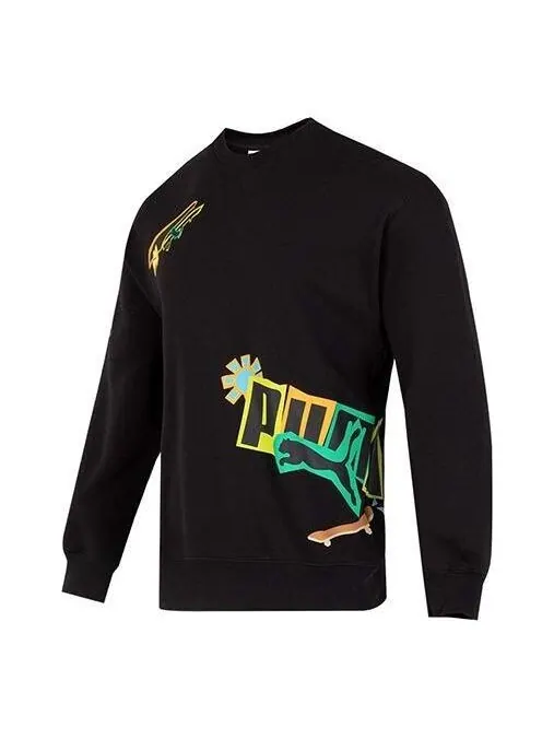 Свитер classics street sport crewneck sweatshirt 'black' Puma