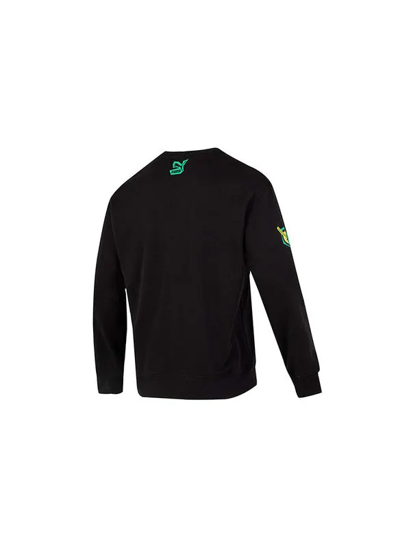 Свитер classics street sport crewneck sweatshirt 'black' Puma — изображение 2 из 2, черный/зеленый
