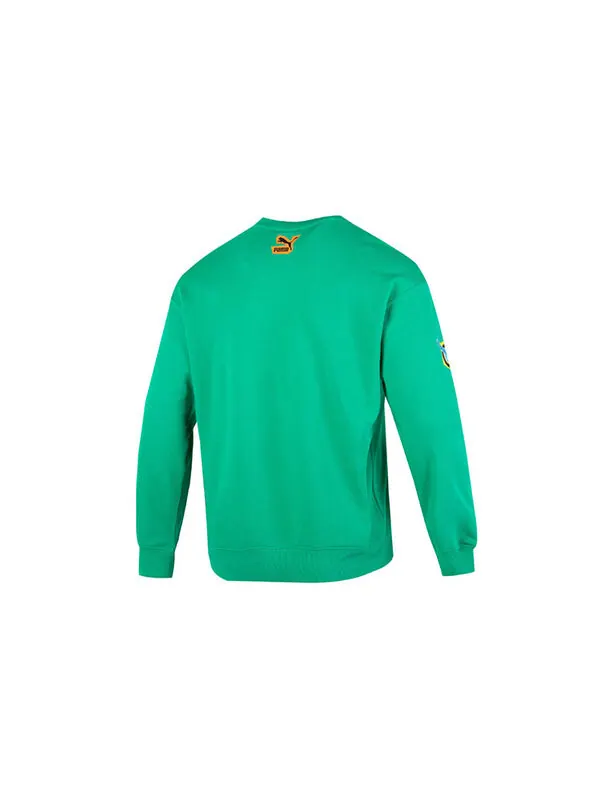 Свитер classics street sport crewneck sweatshirt 'green' Puma — изображение 2 из 2, зеленый/черный/желтый