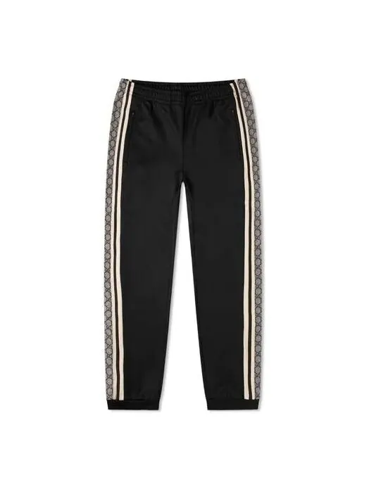 Спортивные штаны Gucci Oversize Technical Jersey Jogging Pant, с логотипом GG и боковой лентой — изображение 1 из 4