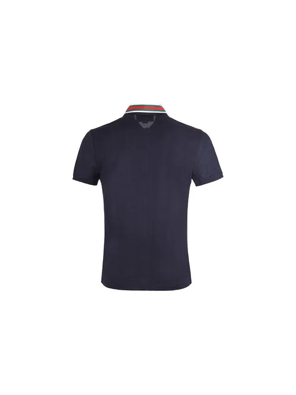 Футболка поло Gucci stripe short sleeve polo shirts 'navy blue' — изображение 2 из 4, синий