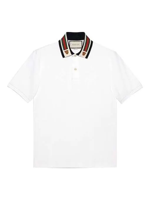 Рубашка поло Gucci Stripe Short Sleeve Polo Shirt — изображение 1 из 1, белый