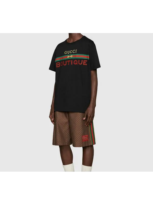 Футболка Gucci loose short sleeve black — изображение 2 из 4, черный