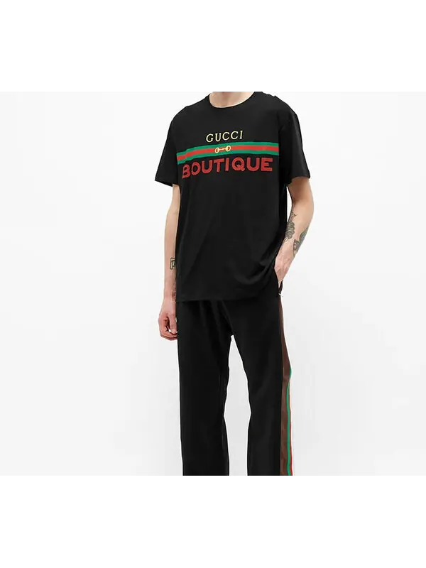Футболка Gucci loose short sleeve black — изображение 3 из 4, черный
