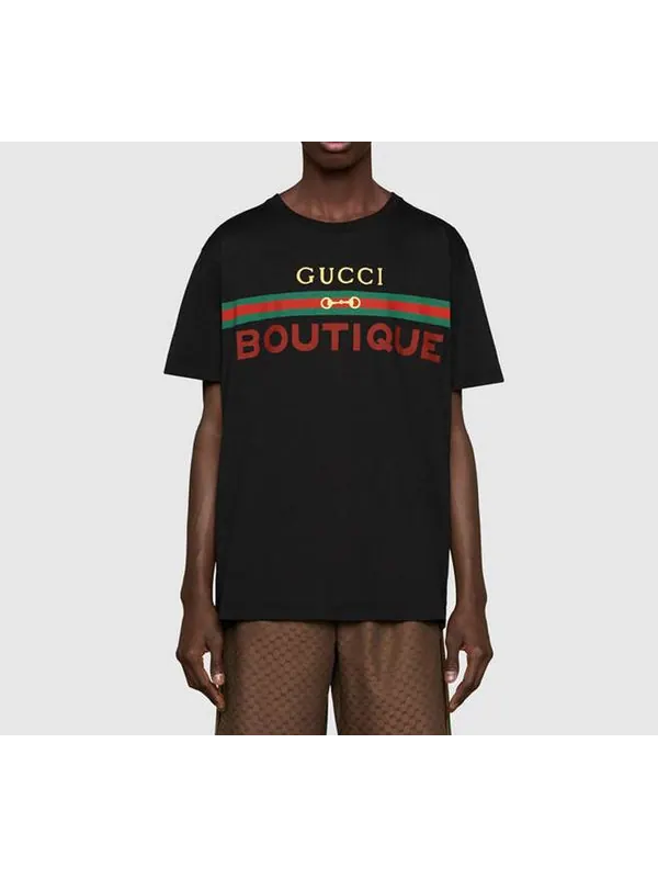 Футболка Gucci loose short sleeve black — изображение 4 из 4, черный