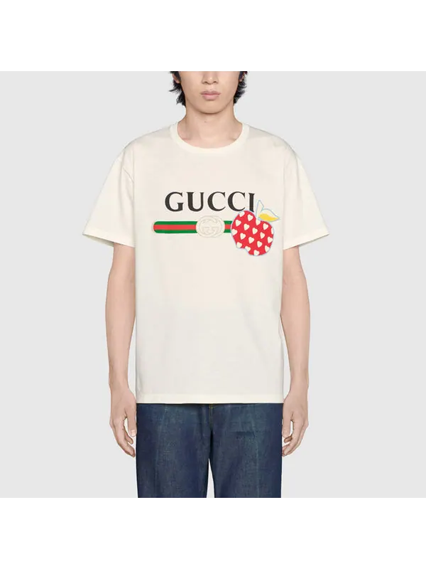 Футболка GUCCI Les Pommes T-shirt 'Ivory' — изображение 2 из 4, белый