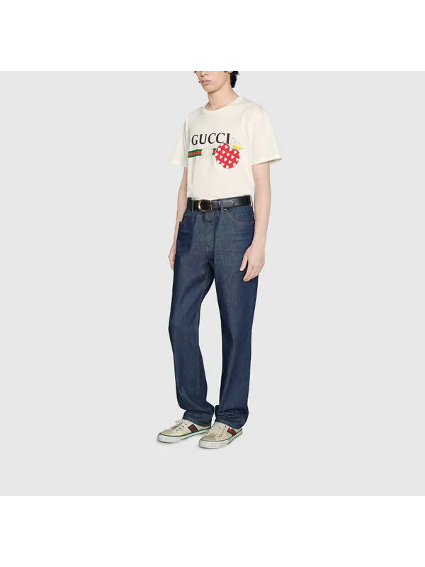 Футболка GUCCI Les Pommes T-shirt 'Ivory' — изображение 4 из 4, белый