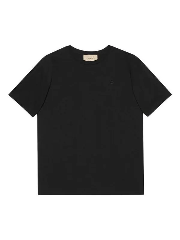 Футболка Gucci Cotton Jersey T-Shirt with Double G — изображение 1 из 3, черный