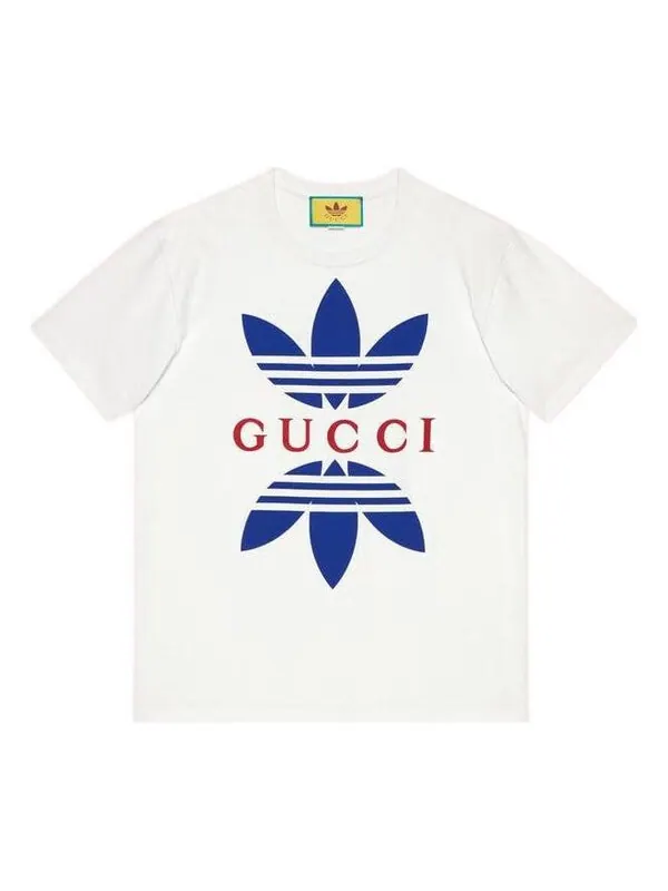 Футболка GUCCI x adidas cotton jersey T-shirt in white — изображение 1 из 3, белый
