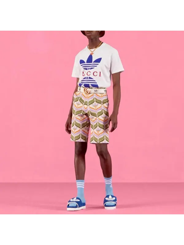 Футболка GUCCI x adidas cotton jersey T-shirt in white — изображение 2 из 3, белый