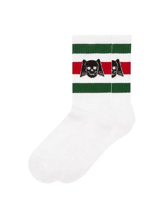 Носки Gucci Flying Skull Embroidered Stockings For Men, 1 пара — изображение 1 из 2, белый