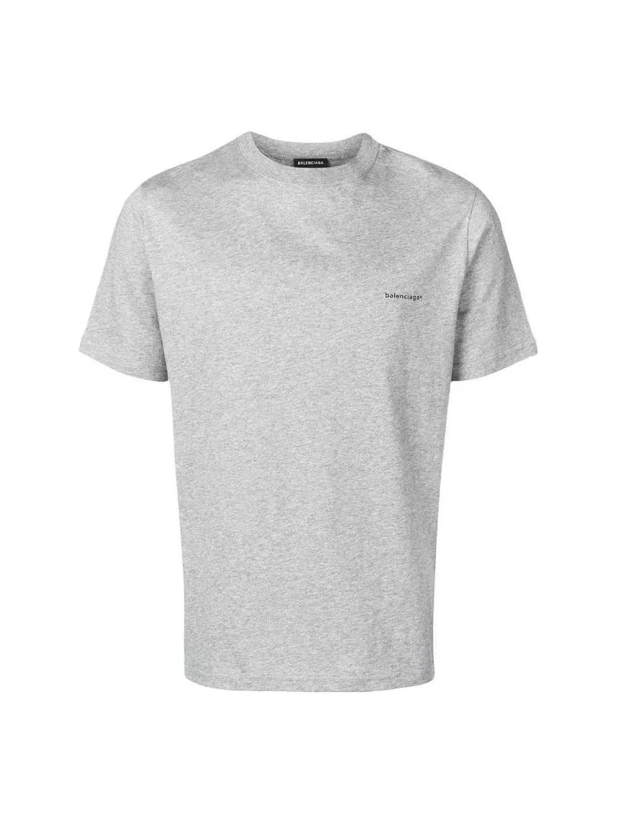 Футболка Balenciaga Small Logo Print Cotton T-Shirt 'Grey' — изображение 1 из 4, серый