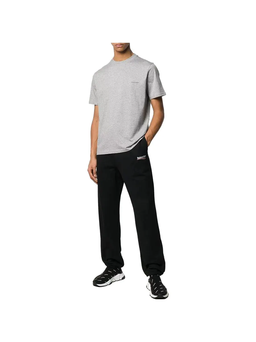 Футболка Balenciaga Small Logo Print Cotton T-Shirt 'Grey' — изображение 2 из 4, серый