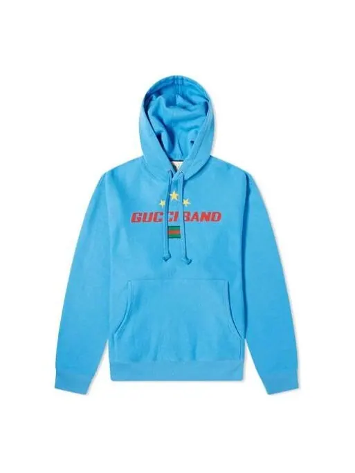 Толстовка Gucci men's band stars logo popover blue — изображение 1 из 4, синий