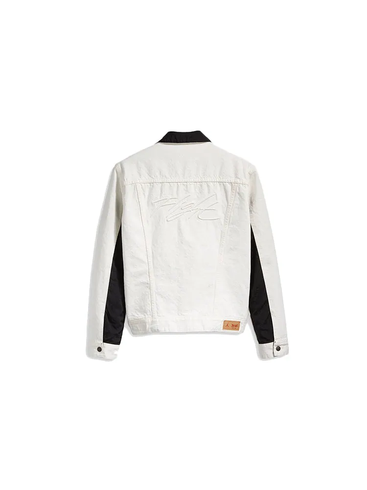 Куртка Levi's x Air Jordan Crossover reversible Casual Denim Jacket 'White Black' — изображение 2 из 4, белый