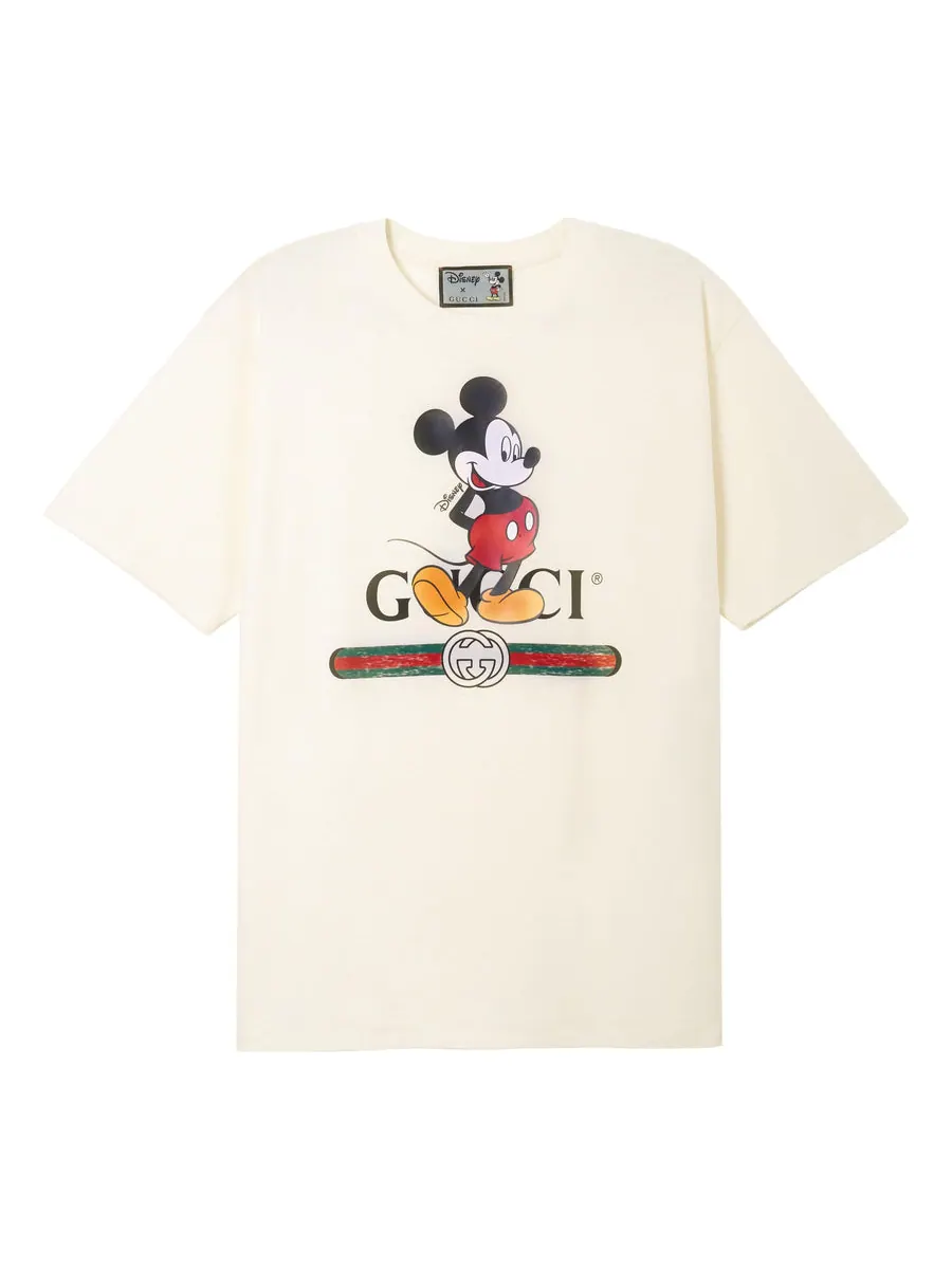 Футболка Gucci x Disney, совместный принт, ретро — изображение 1 из 6, бежевый