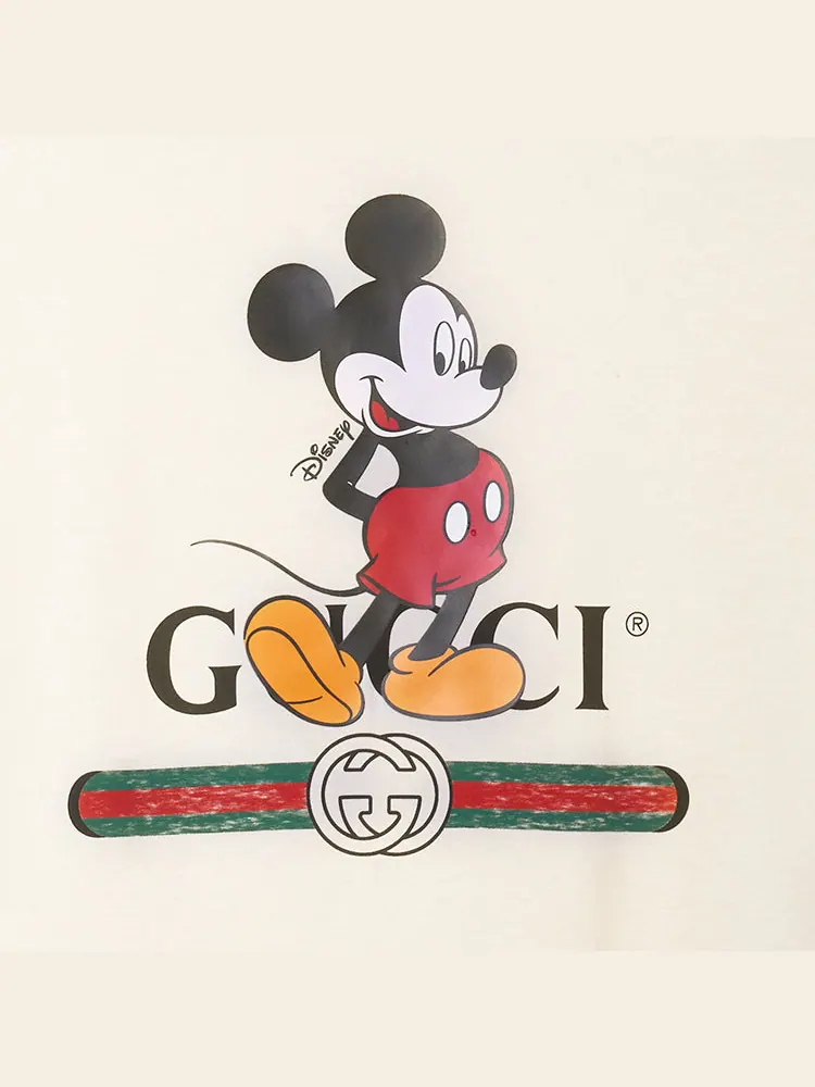 Футболка Gucci x Disney, совместный принт, ретро — изображение 6 из 6, бежевый