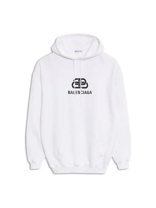 Свитер pullover drawstring hoodie white Balenciaga — изображение 1 из 4, белый