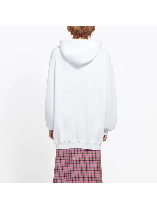 Свитер pullover drawstring hoodie white Balenciaga — изображение 3 из 4, белый