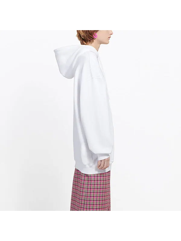 Свитер pullover drawstring hoodie white Balenciaga — изображение 4 из 4, белый