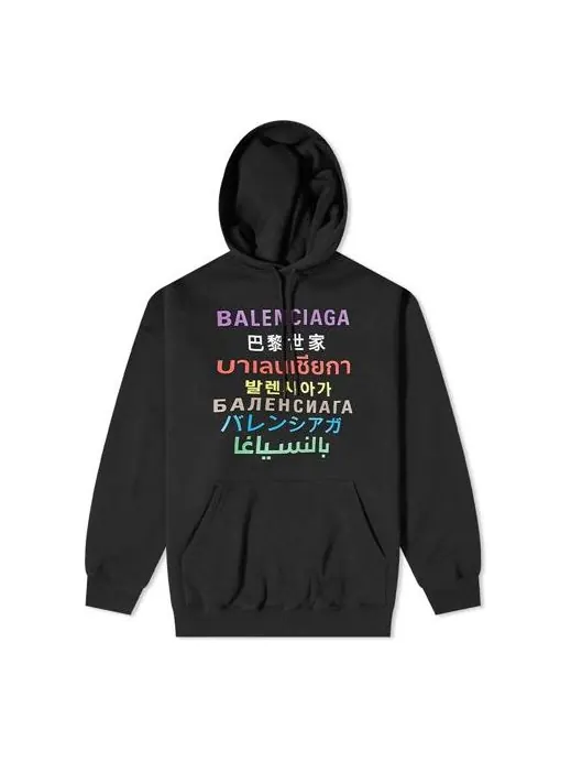 Толстовка multi-color logo classic black Balenciaga — изображение 1 из 4, черный