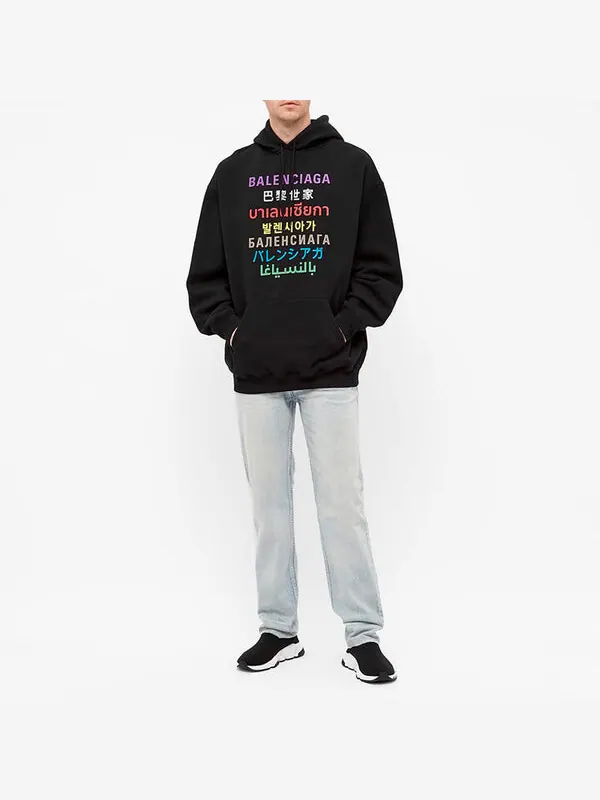 Толстовка multi-color logo classic black Balenciaga — изображение 2 из 4, черный