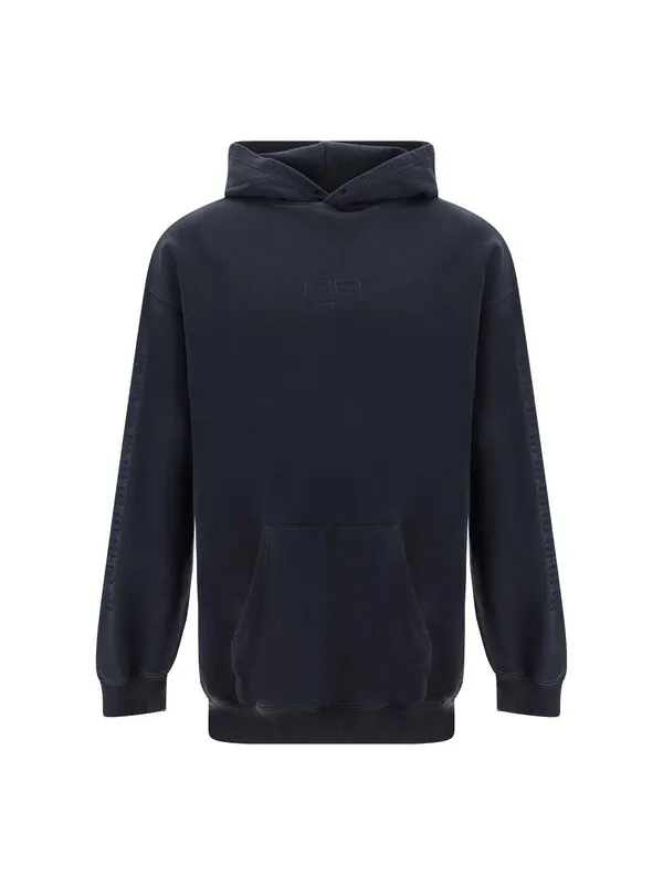 Толстовка bb medium fit hoodie 'washed black' Balenciaga — изображение 1 из 4, черный