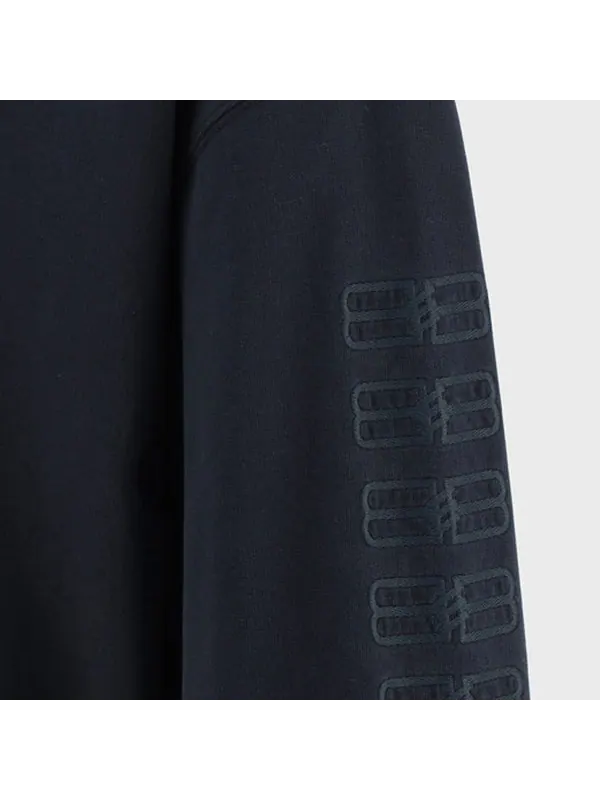 Толстовка bb medium fit hoodie 'washed black' Balenciaga — изображение 3 из 4, черный
